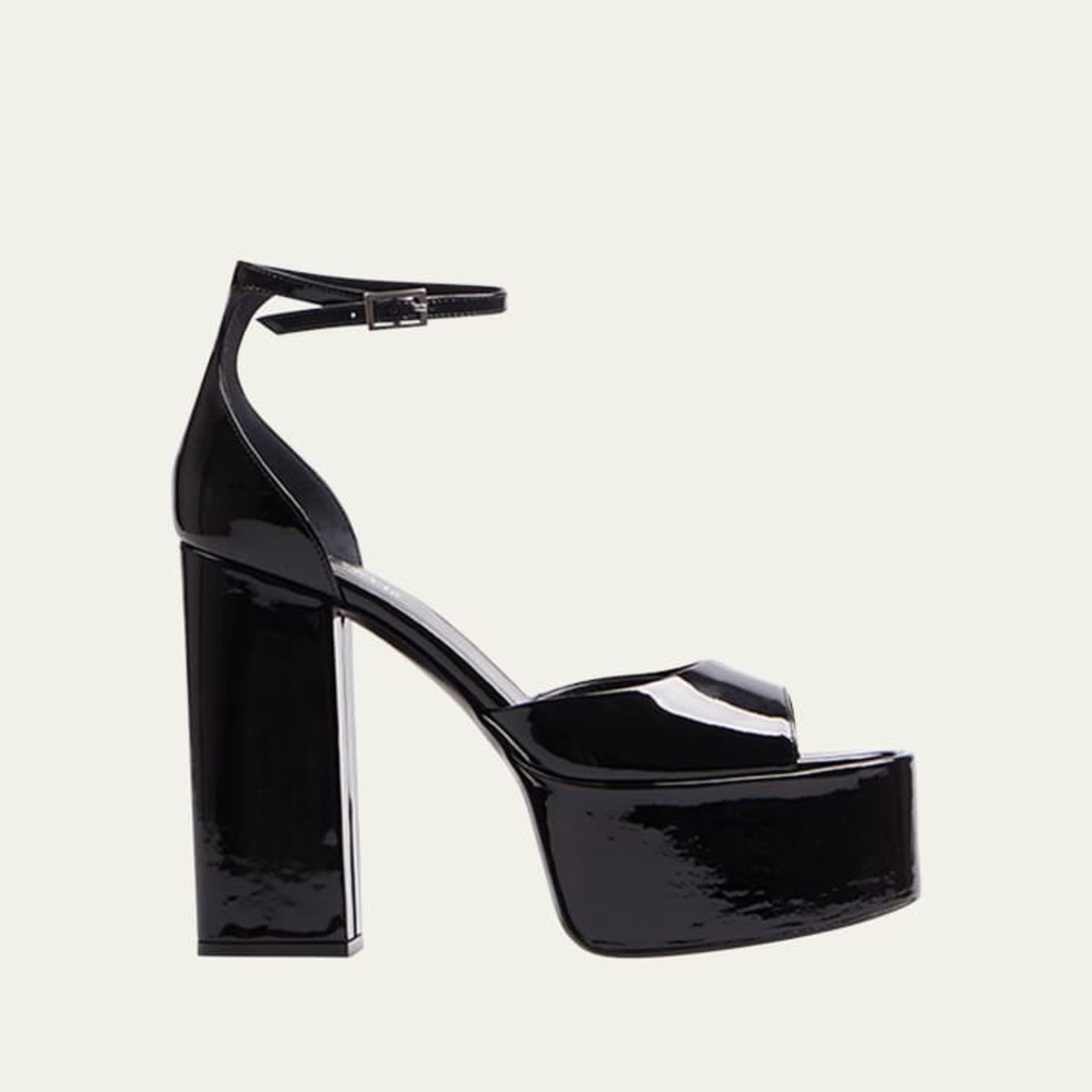 PARIS TEXAS Tatiana Patent Ankle-Strap Platform Sandals